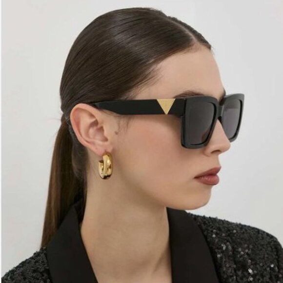 NEW BOTTEGA VENETA BV1198SA 001 SUNGLASSES WOMEN BLACK SQUARE EYEWEAR